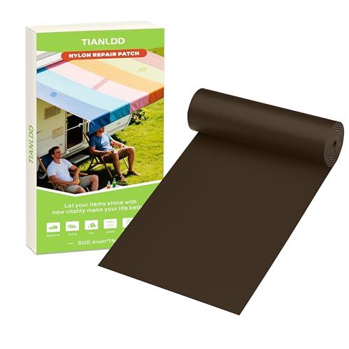 TIANLDD 4x78in Waterproof Repair Tape for Boat Covers,Tents,Tarp,RV Awning，Fabric Repair Tape(Dark Brown)