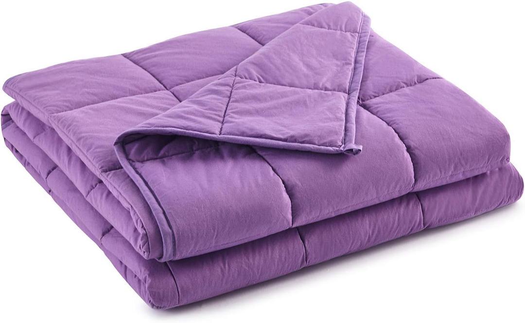 RelaxBlanket Weighted Blanket | 60''x80'',10lbs | for Individual Between 90-140 lbs | Premium Cotton Material with Glass Beads | Purple