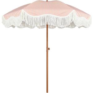 AMMSUN Boho Fringe Umbrella, 6.5ft Outdoor Umbrella with Tassel