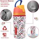 Cute Sleeve for Owala Kids FreeSip 16oz, Neoprene Sweat-Wicking Material Insulated Cover Compatible with Owala Kids, Water Bottle Scratch Resistant Sleeve for Kids (Santa Claus)