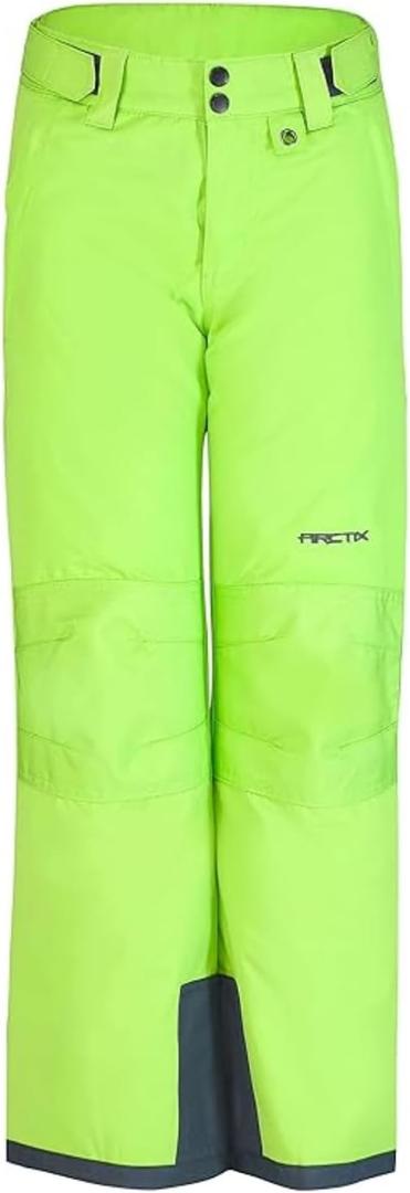 Arctix Kids Snow Pants with Reinforced Knees and Seat, Lime Green, X-Large