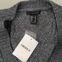Forever 21 Women's Cable Knit Cardigan Sweater Dark Grey XSmall