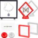 Eco-Fused 3D Transparent Floating Frame - Set of 5 - Suspension Display Case for Collectibles, Memorabilia, Decorations - Holders for Coins, Jewellery, Medals, Gemstones (Multicolored) (5 pack - Multicolors (Black, Red, White), Mulicolor)