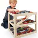 Display Case for Hot Wheels Garage & Matchbox Cars, 1/64 Scale Diecast Toy Car Garage, Storage Case for Hot Wheels, Parking Garage Diorama Toy Car Parking Car Ramp