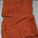 MIULEE Burnt Orange Linen Curtains 84 Inch Length for Bedroom Living Room, Soft Thick Linen Textured Window Drapes Terracotta Rust Boho Fall Decor Semi Sheer Light Filtering Back Tab 2 Panels