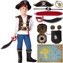 Spooktacular Creations Halloween Pirate Costume Kids, Boys Pirate Costume Set for Toddler Halloween DressUp, Themed Party Medium