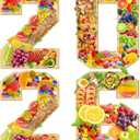 4pcs Wooden 2026 New Years Eve Party Supplies Charcuterie Numbers Fillable Decorations, New Years Decorations 2026 Number Charcuterie Board Box for Fruit Cheese Platter Candy Cake Plates