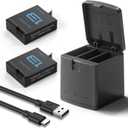 2 Packs Batteries 2100mAh Compatible with GoPro Hero 13 Black Camera with Triple Slot Battery Charging Station