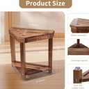 Boulphia Shower Foot Rest 14in, Acacia Wood Shower Stool for Shaving Legs, Waterproof Corner Shower Stool with Storage Shelf for Inside Small Shower Spaces, Wood Color