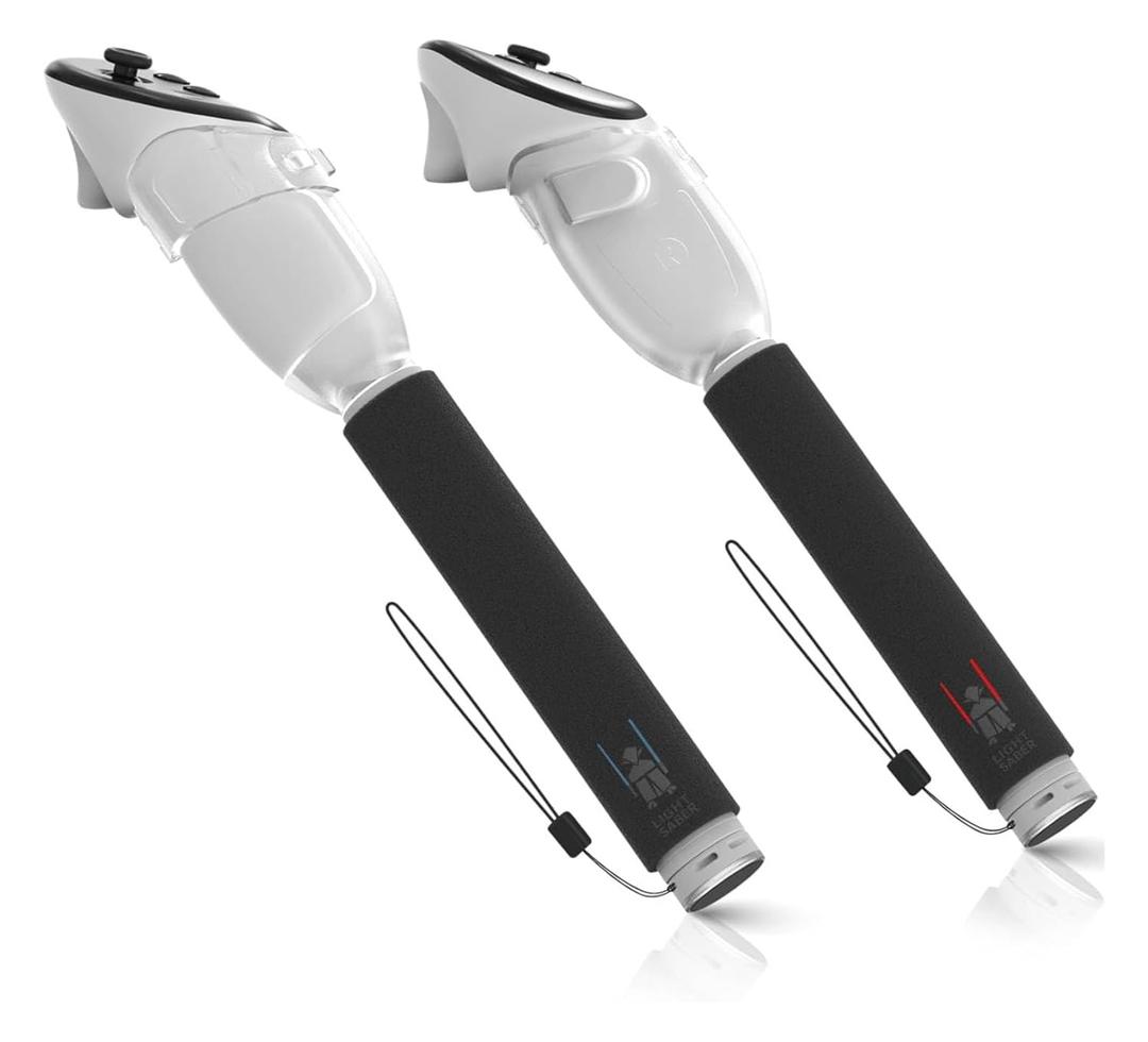 Hibloks 3 in 1 Handle Attachments Fit for Meta Quest 3S/Quest 3 Controller,VR Gorilla Tag Long Arms Grips for Meta Quest 3 Accessories,Beat Saber/Baseball/Golf Club,Enhance More Gaming Experiences