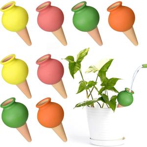 8Pcs Terracotta Self Watering Devices Premium Self Ceramic,Automatic Watering Water Seepage Device for Vacation Care,Garden/Office/Outdoor/Indoor Plant Decoration