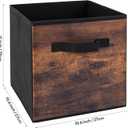 EWES 11 Inch Fabric Storage Cubes, 6 Pack Foldable Storage Bins with Handle, Storage Baskets Box for Shelves, Closet, Organizer, Brown Black