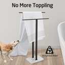 KES Standing Towel Rack, 2-Tier Towel Racks for Bathroom Freestanding with Marble Base, Upgrade Steady Design, SUS304 Stainless Steel Matte Black, BTH217-BK