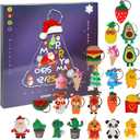 Ogrmar Christmas Advent Calendar for Kids Holiday Countdown Calendar with 24 Pcs Micro Lovely Silicone Doll Key Ring Christmas Holiday Gift for Children