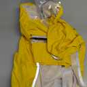 Lukovee Dog Raincoat, Adjustable Dog Rain Jacket with Clear Hooded Double Layer for Large Medium Small Dogs Puppies, Waterproof Rain Coat Poncho with Reflective Storage Pocket & Rim (Yellow,M)