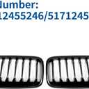 X AUTOHAUX No.51712455246/51712455247 Front Upper Hood Bumper Grille Grill for BMW X2 F39 2017-2023 Front Upper Bumper Kidney Grille Grill Signal Slat Gloss Black 1 Pair