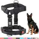 TSPRO Premium Heavy Duty Tactical Dog Harness, No Pull with Padded Control Handle & Quick-Release Buckles, Adjustable Vest for Medium Large Dogs, Walking Hiking Training (Black 25, L) (L (Neck 21.3 - 34.6", Chest 26 - 33"))