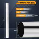 4 Inch Stainless Steel Exhaust Pipe 40 Inch Long, 4" OD x 40" Length T304 Straight Exhaust Tubing DIY Extension Pipe, Automotive Universal Fit, 1 Pack