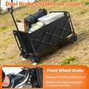 Wagons Carts Foldable Heavy Duty Collapsible Wagon for Groceries, Apartment Moving & Storage Wagon cart with Wheels Foldable, Portable Folding Wagon for Yard Work, Travel, Shopping, Picnic & Beach
