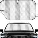 Windshield Sun Shade Car Sun Shade, Folding Car Shades for Front Windows, Blocks UV Rays Sun Visor Protector for Truck SUV Van, Keeps Vehicle Cool - Silver (55" x 27.5")