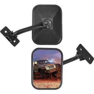 Upgraded Mirrors Doors Off Compatible with Wrangler TJ JK JKU, No Vibrate & Wobble Side View Mirrors, Easy-Install Quick Release Mirror Relocation Kit Compatible with Wrangler 1997-2018