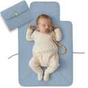 Portable Diaper Changing Pad - Soft and Easy to Clean Diaper Changing Mat for Babies - The Perfect Lightweight and Foldable Pad for Traveling (Blue)