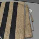 Lahome Enfys Modern Geometric Easy Jute Entryway Rug, 4x6 Black Washable Carpet for Bedroom Contemporary Thin Living Room Patio Rug, Farmhouse Non Slip Indoor Outdoor Carpet for Dining Room Backyard (Nature/Black Border)