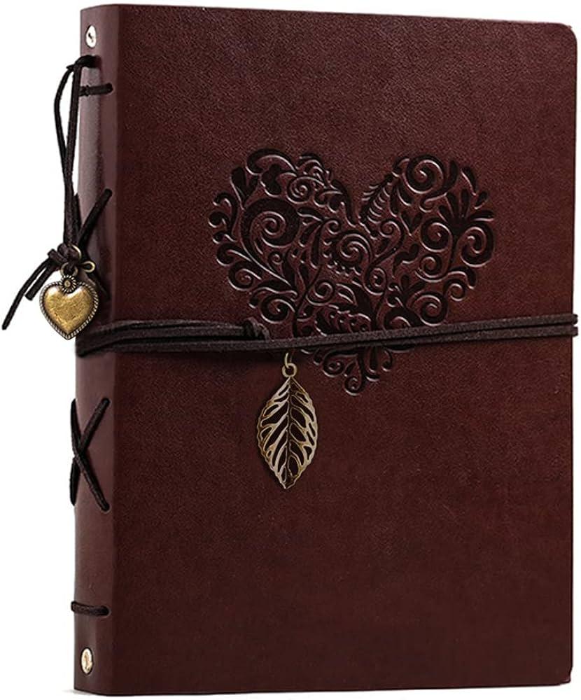 ThxMadam Leather Customize Photo Album Sscrapbook 60 Pages Love Memory Photo Book Vintage Wedding DIY Memory Book,Travelling Journal Scrap Book Family Scrapbook Birthday Christmas Gift for Mother Wife (L(10.82" x 8.07")