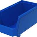 ReadySpace Plastic Containers for Organizing and Storage Bins for Closet, Kitchen, Office, Garage or Pantry Organization, Stackable Bins, Large (14.8" x 8" x 7"), 24-Pack, Blue And Res