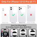 iCoverCase Wallet Case for iPhone 12/12 Pro Compatible with MagSafe, Magnetic Detachable Card Slots Holder PU Leather Kickstand Wireless Charging Case 6.1 Inch (Dark Blue)