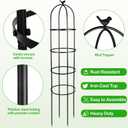 2 Pack 6 Ft Heavy Duty Metal Garden Obelisk Trellis for Climbing Plants, RustResistant Black Steel Vine Support for Rose Clematis Jasmine, Potted Flower Stand Indoor & Outdoor Decor (Bird), 6ft tall x 15in wide