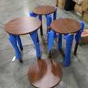 Stackable Stools Set of 4,Wood Chair on Wheels Sturdy and Durable,Dining Chairs Stacking Stools No Installation Required for livingroom Kitchen,Top Stackable Round Stool for Saving Space