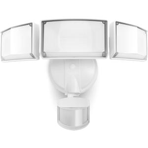 LUTEC 72W 7500LM LED Security Lights Motion Sensor Light Outdoor, 5000K Daylight, IP65 Waterproof, Dusk to Dawn, 3-Head Motion Detected Flood Light for Garage, Yard, Porch(White)