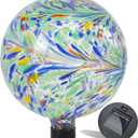 VCUTEKA Solar Gazing Ball, 10" Glass Gazing Balls Sphere with Solar Light for Garden Decor Lawn Outdoor Yard Decorative