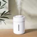 Portable Mini Humidifier, 180ml USB Cool Mist Small Humidifiers for Bedroom, Personal Desktop Humidification for Car Office Travel & Indoor Plants(White Grey)