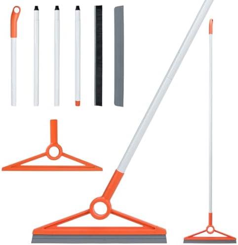 MAVRIZ Air Broom with Removable Rubber Strip and Brush Bristle, Silicone Broom for Indoor Cleaning, Multifunctional Floor Squeegee for Dust, Hair, Liquids