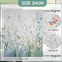 Watercolor Green Leaves Dishwasher Covers for The Front Magnetic,Spring Wildflower Refrigerator Magnets Decoration,Reusable Dishwasher Cover Panel for Home Kitchen Decor 23x26 Inch