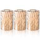 Teenyyou 3 Pcs Amber Hammered Glass Shade Replacements for Pendant Light Fixtures Glass Lamp Shade Cover, 1-5/8 Inch Fitter E26 Base, 4"w x 6"h, Replacement Lamp Globe for Chandelier Wall Sconce