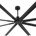 96-inch industrial ceiling fan, 6-speed garage ceiling fan with remote control, 8 aluminum blades, large ceiling fan with a quiet reversible DC motor suitable for garages, gyms, and offices.