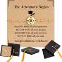 2026 Graduation Bracelet for Her-14K Gold/Silver Plated Compass Bracelet with Grad Cap Gift Box Graduation Gift for Middle High School College Graduates