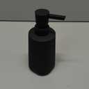 Small Soap Dispenser for Bathroom and Kitchen, Modern Farmhouse Striped Style Plastic Hand Soap Dish Soap Dispenser with Pump Matte Black