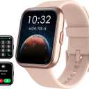 Tensky Smart Watch for Women Android & iPhone, Alexa Built-in, 1.8" Touch Screen Fitness Tracker with Answer/Make Calls, 3ATM Waterproof Heart Rate/Sleep/SpO2 Monitor, Pedometer, 100+ Sport Modes (Rose Pink)