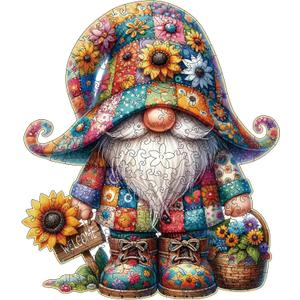 Wooden Jigsaw Puzzles, Gnome Wooden Puzzles for Adults with Unique Shape, Medium 10.3"x11.8" Wooden Puzzles with Exquisite Wooden Box Packaging (200 pcs)