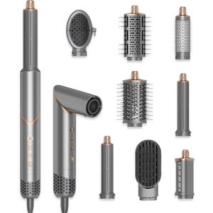 8 in 1 Hair Dryer Brush Set Air Hair Styler Curling Negative Ionic Foldable Hot Air Hair Dryer Brush, Hair Styling Tool for Curling Waves Straightening Volume Blowout Styles