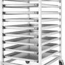 38" 10-Tier Bread Rack Cart Fits Full & Half Sheet Pans, 20.3"L x 26"W x 38"H