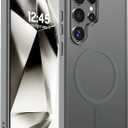 SUPFINE Magnetic for Samsung Galaxy S24 Ultra Case(Compatible with MagSafe) (Military Grade Drop Protection) Slim Translucent Shockproof Phone Case,Titanium Gray