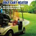 2-in-1 6800 BTU Golf Cart Heater Propane with Storage Box, Adjustable Cup Holder & Camping Base, Compatible with EZGO, Club Car, Yamaha, and More, Golf Cart Accessories (Propane Tank Not Included)