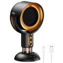 PuffHide Indoor Purifier Fan, Portable Smoke Fan with Adjustable Angle & Washable Filter, Compact Exhaust Fan for Indoor Use, BBQ & Hot Pot (Black-Gold)