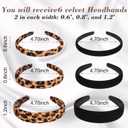 DiyJibb Velvet Headbands for Women and Teens, 6PCS Non-Slip Padded Hairbands with 3 Width Options (0.6", 0.8", 1.2"), Soft Comfortable Hair Accessories for Daily Wear, Makeup, Sports, and Gifts