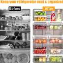 URALFA Fridge Drawer Organizer, Adjustable Refrigerator Drawers for Fruit and Vegetable, Pull Out with Handle, Shelf Holder Storage Box, Fit for Fridge Shelf Under 1.1"